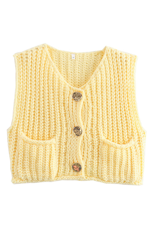 Days Of Styles Knit Pocket Tank Top - 9 Colors Yellow