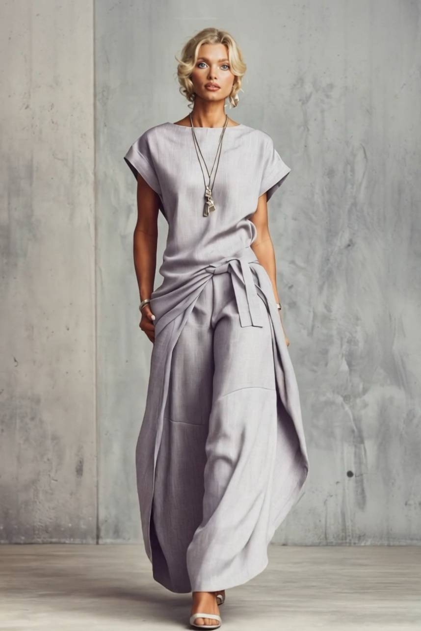 Short-Sleeve Top And Cocoon Pants Set