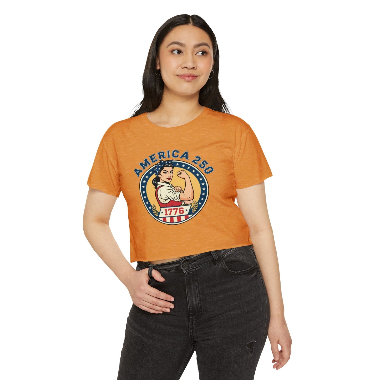 Women's Crop Top — 'America 250' Rosie-Inspired 1776 Patriotic Festival Tee