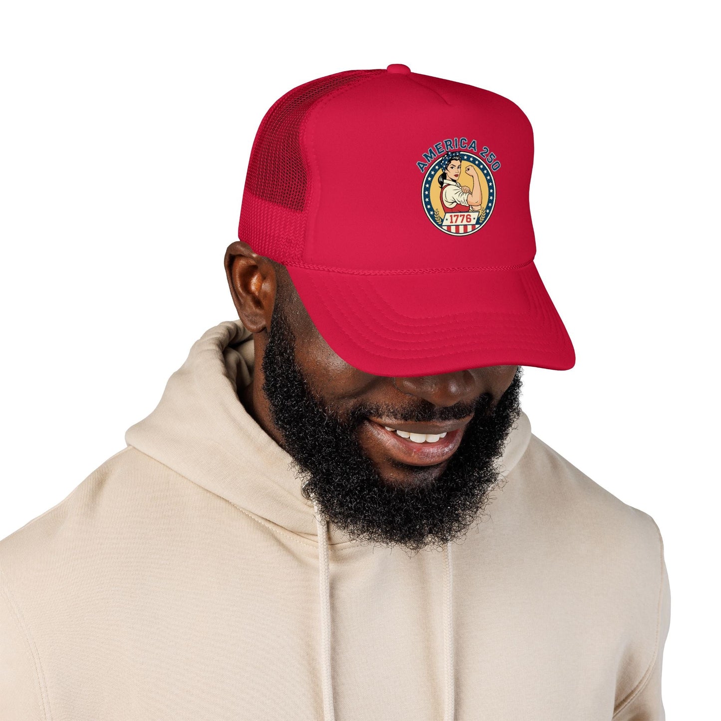 America 250 Trucker Hat — Patriotic 1776 Foam Cap