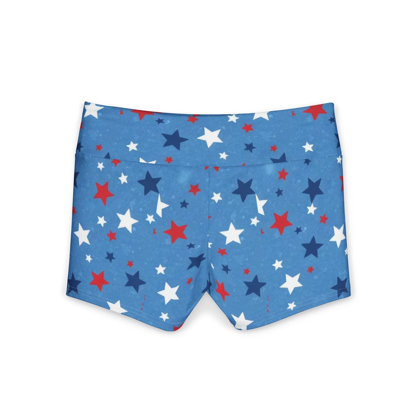 America 250 Patriotic Stars High-Waist Women's Yoga Shorts
