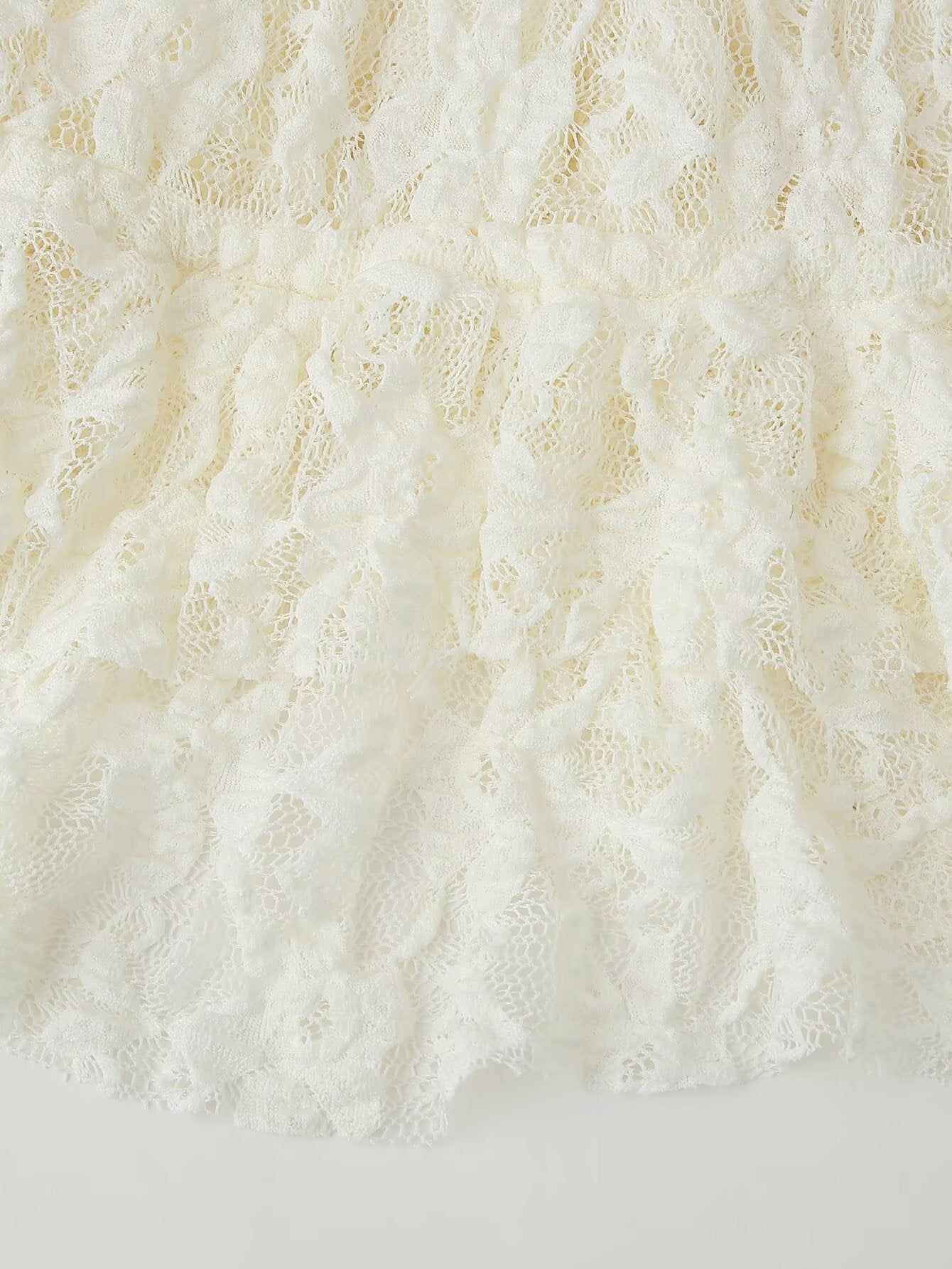 White Lace Bowknot Sleeve Cardigan Lace up Top