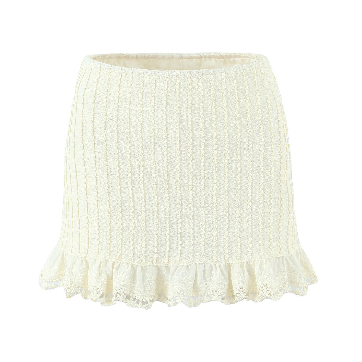White Lace Lace Skirt Mini White