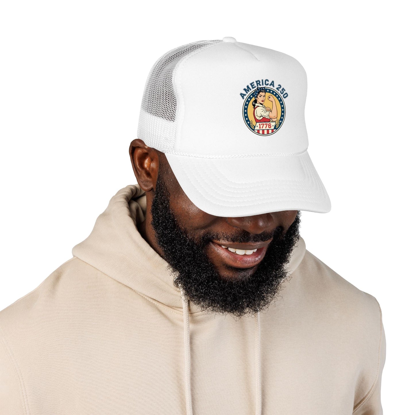 America 250 Trucker Hat — Patriotic 1776 Foam Cap