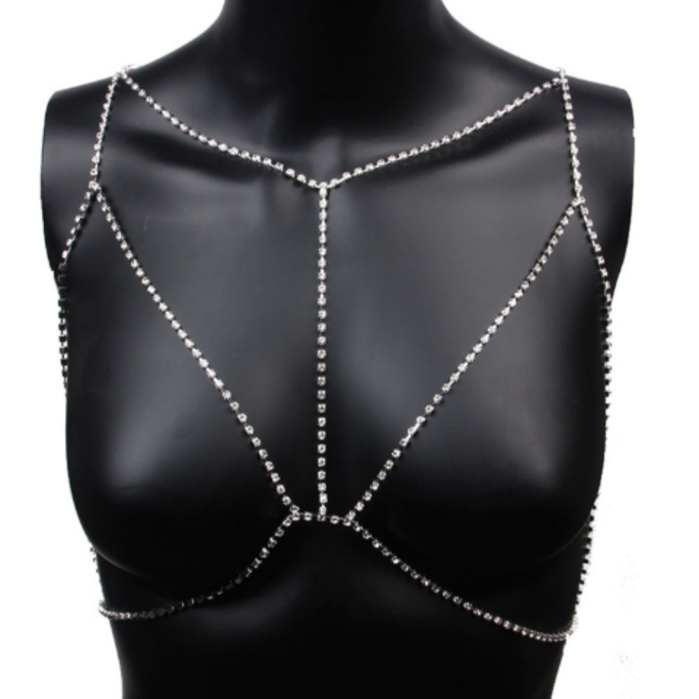 Rhinestone Bikini Bra Chain Body Sexy Necklace Accessories