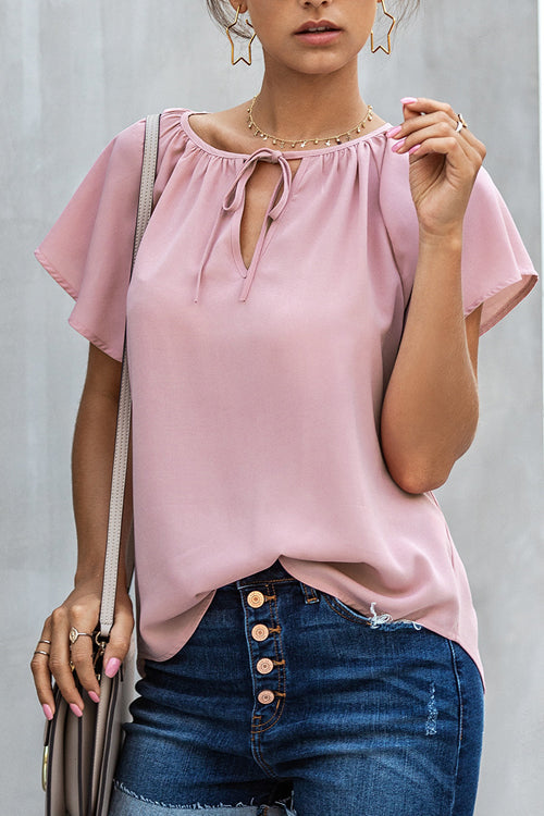 Sweet Like Me Ruffle Short Sleeve Top - 4 Colors Pink