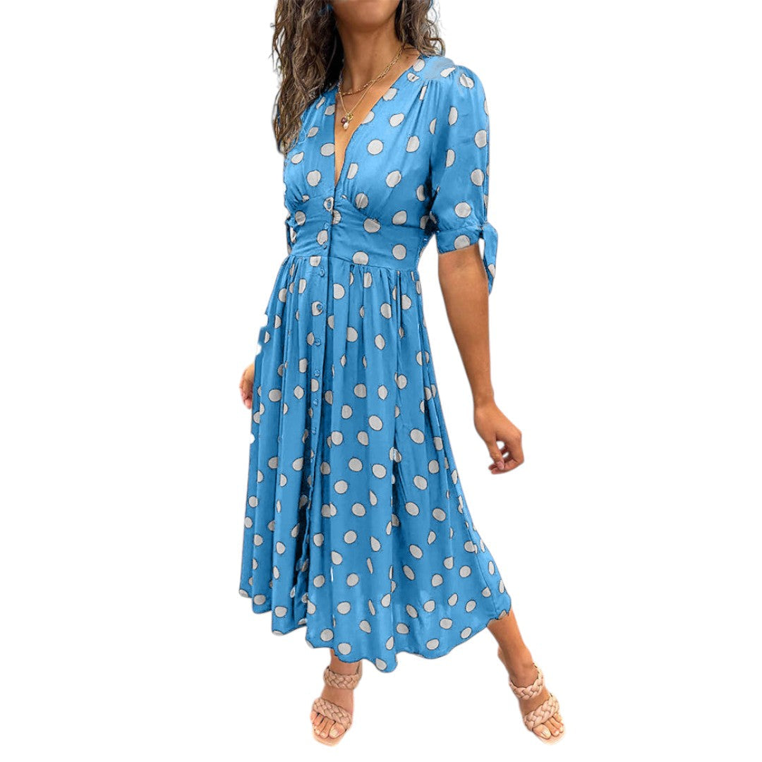 Monique™ | Elegant Polka Dot Dress