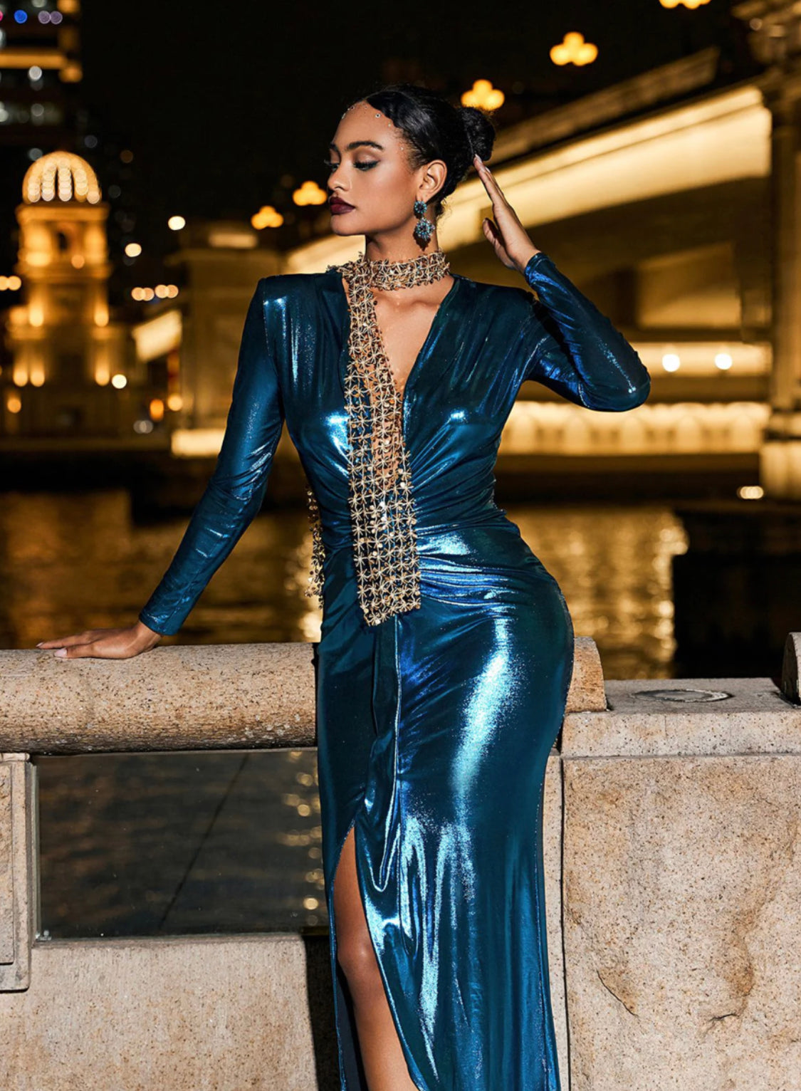 Boy metallic maxi dress