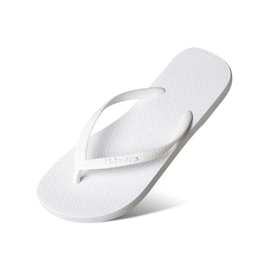 Toe Post Flat Slippers White