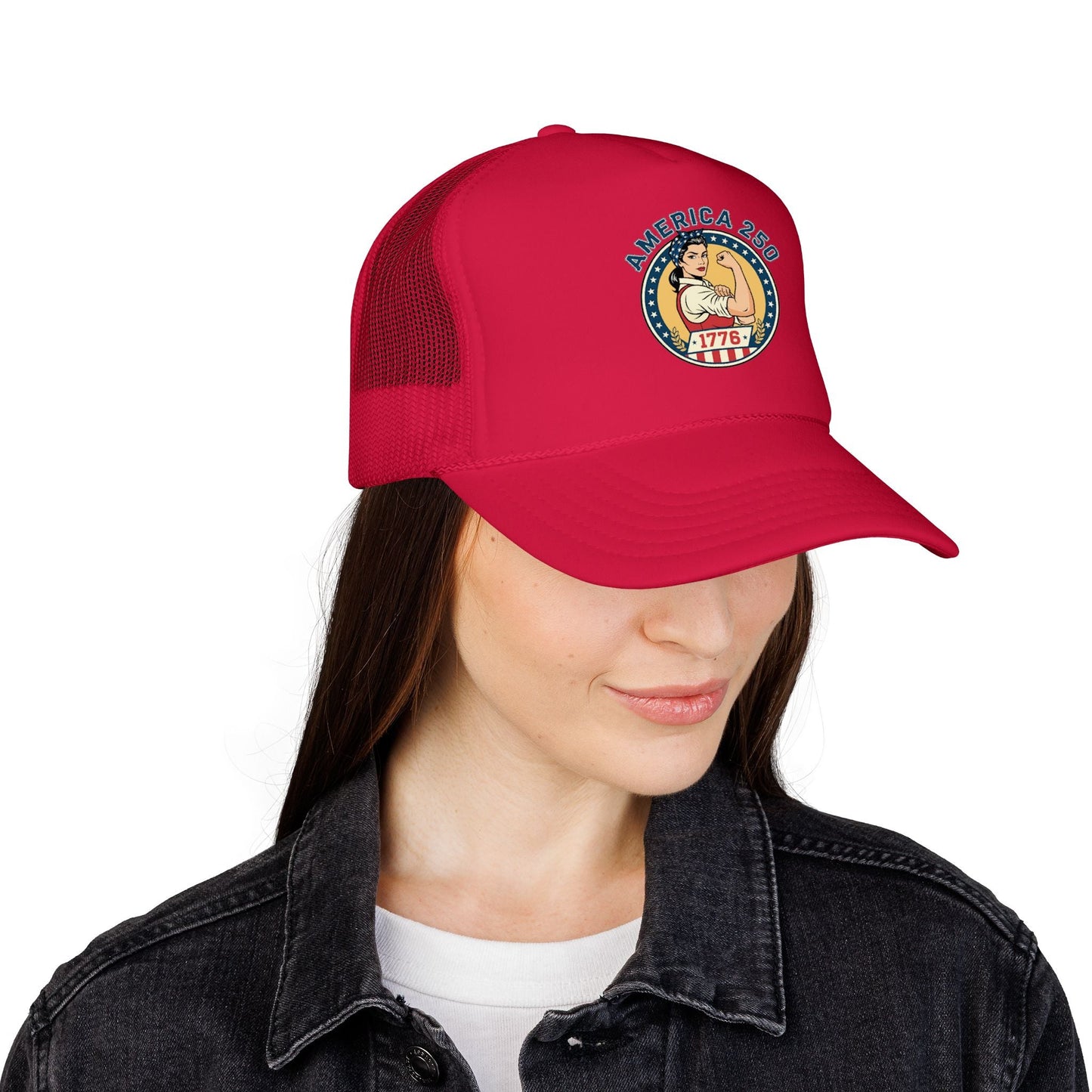 America 250 Trucker Hat — Patriotic 1776 Foam Cap