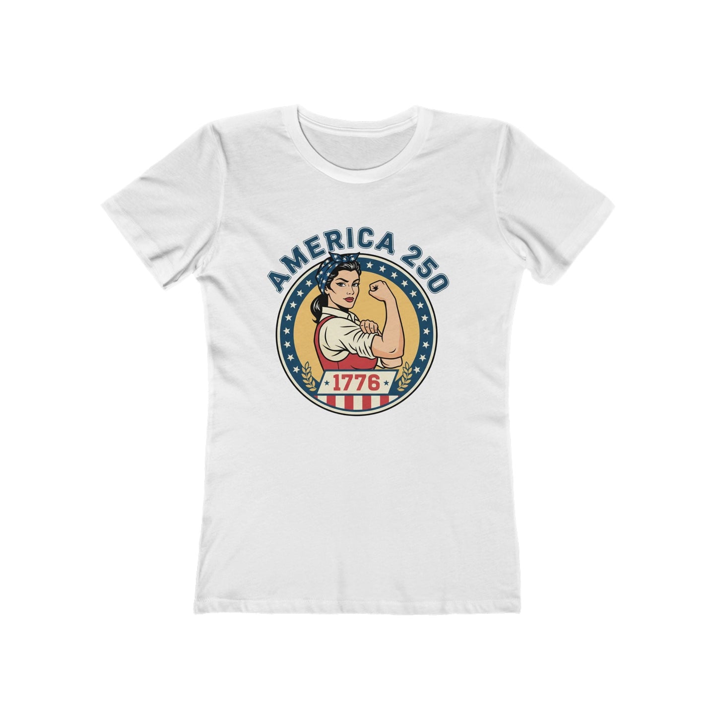 America 250 Rosie Tee - Patriotic Women’s Boyfriend T-Shirt (1776)