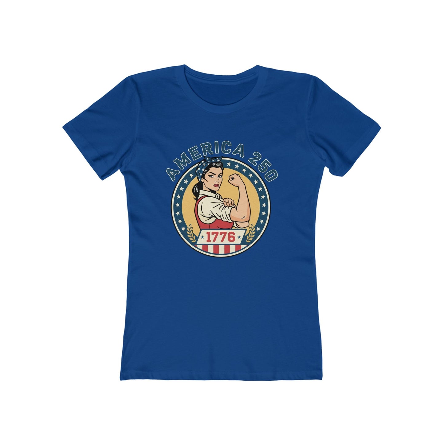 America 250 Rosie Tee - Patriotic Women’s Boyfriend T-Shirt (1776)