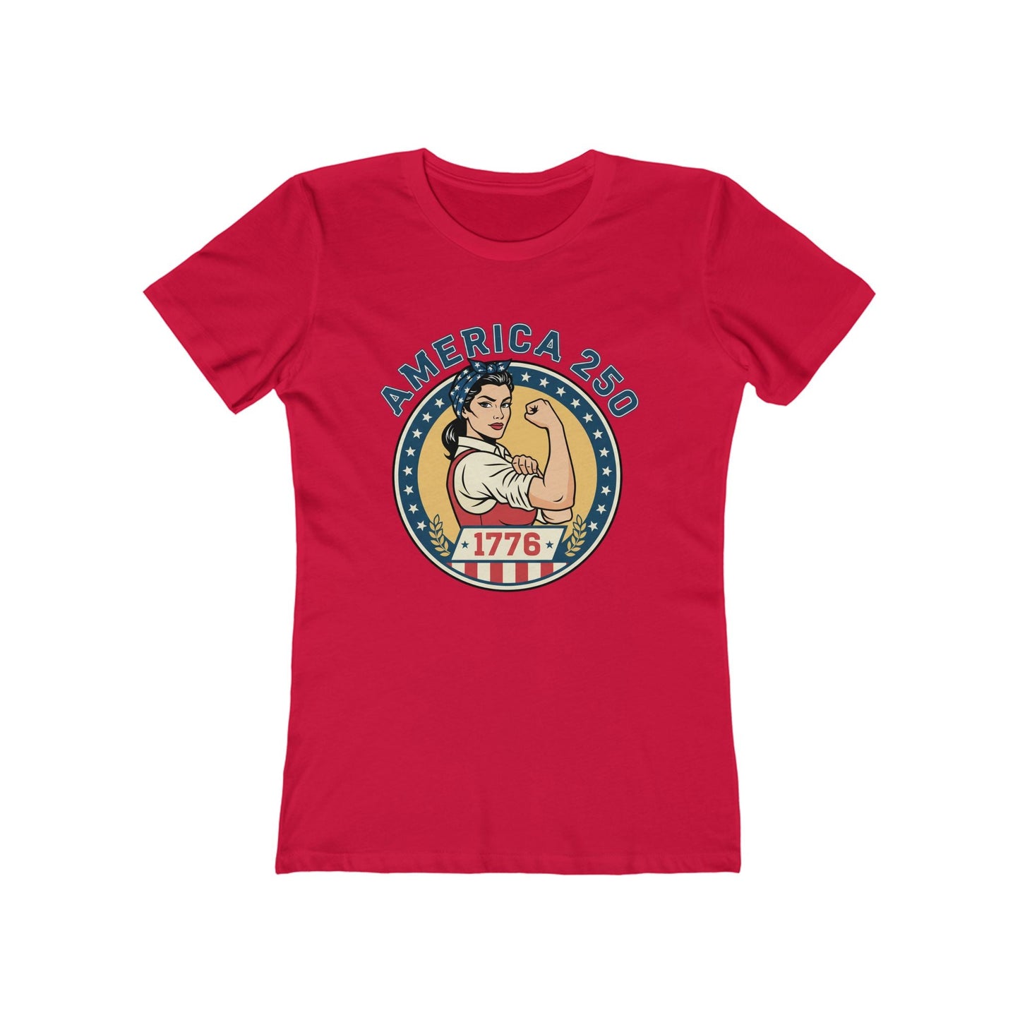 America 250 Rosie Tee - Patriotic Women’s Boyfriend T-Shirt (1776)