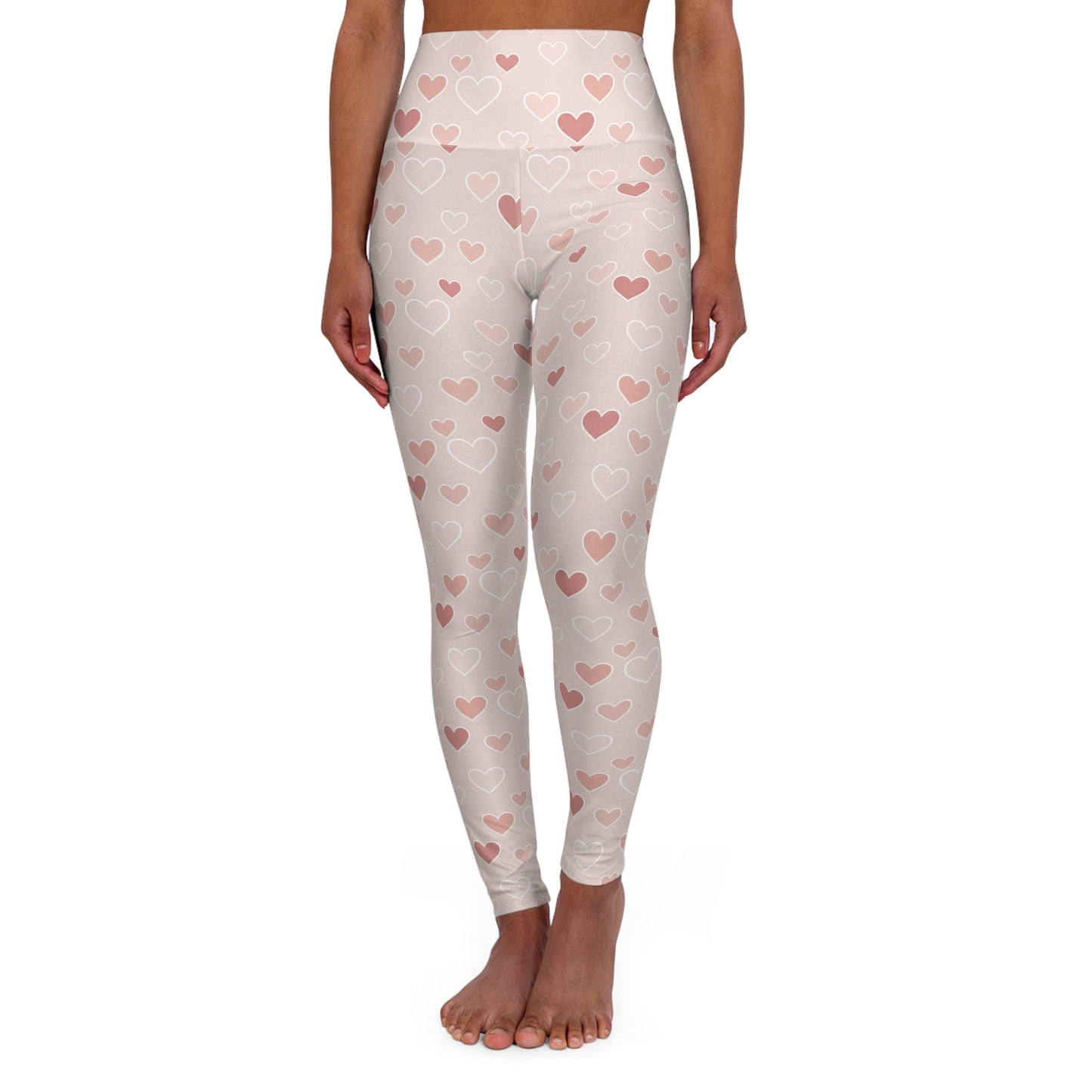 Soft-Hearted High Waisted Yoga Leggings — Swageye Valentine's Heart Design
