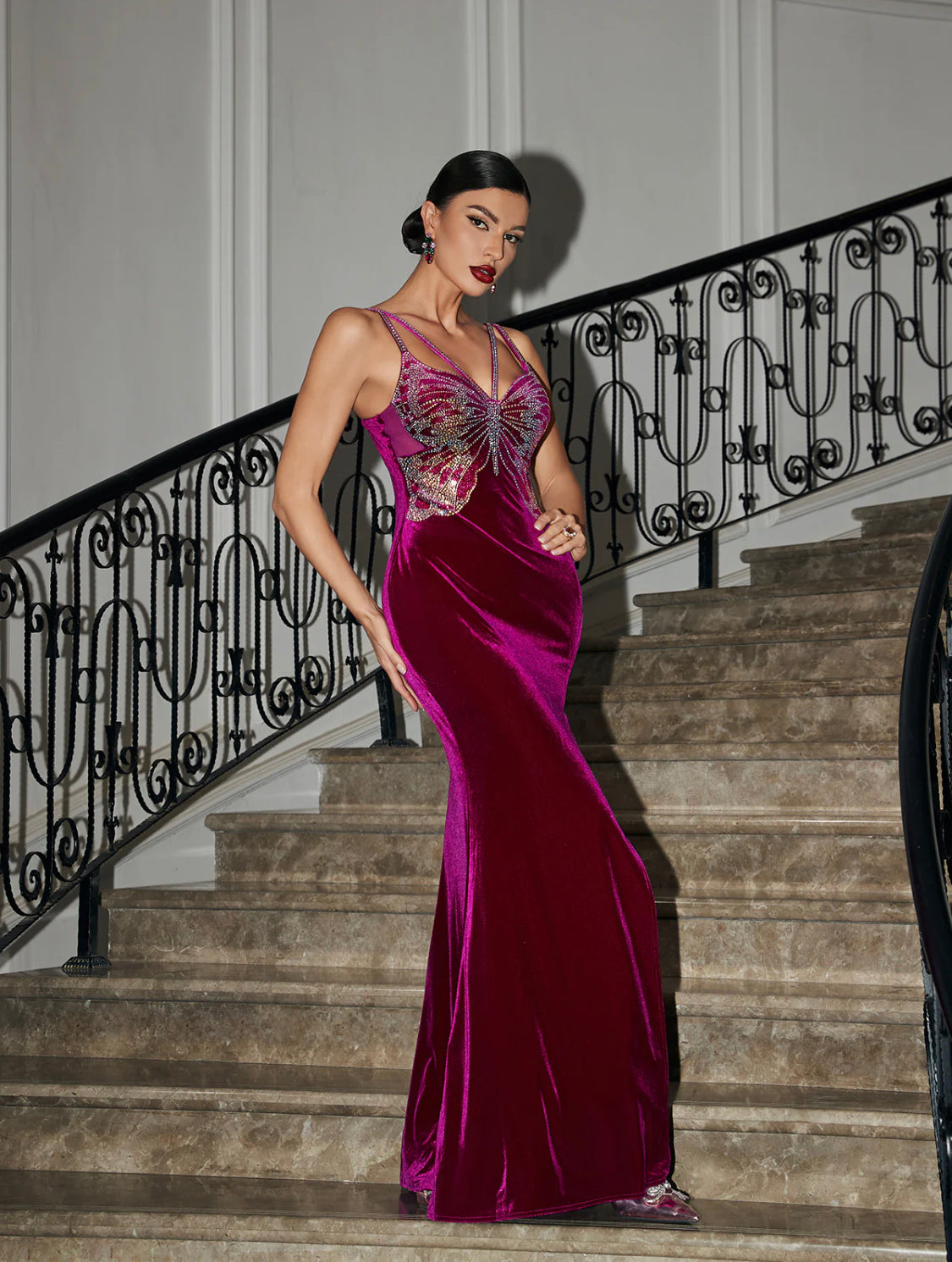 NaLena velvet maxi dress