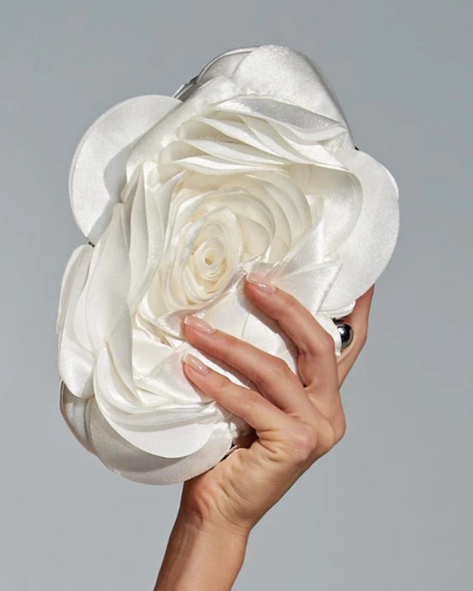 Wells Flower Clutch White