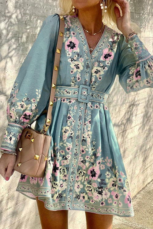 Perfect Sensation Boho Mini Dress - 5 Colors Blue
