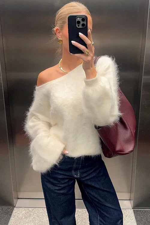 Meet Cozy Off Shoulder Knit Sweater - 3 Colors