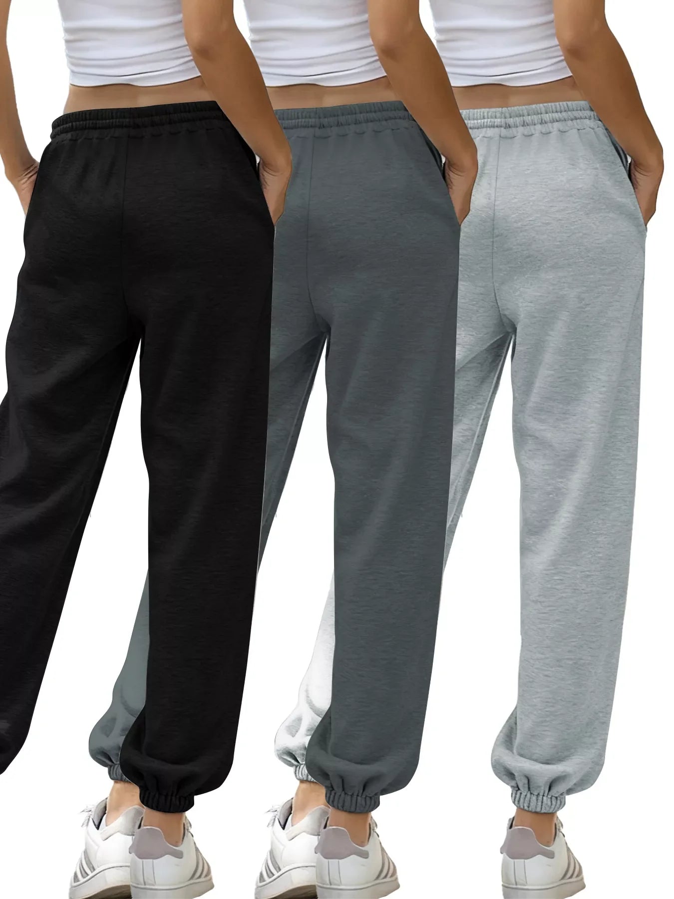 3 Piece Drawstring Joggers with Pockets