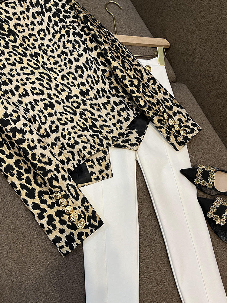 Fidela leopard blazer