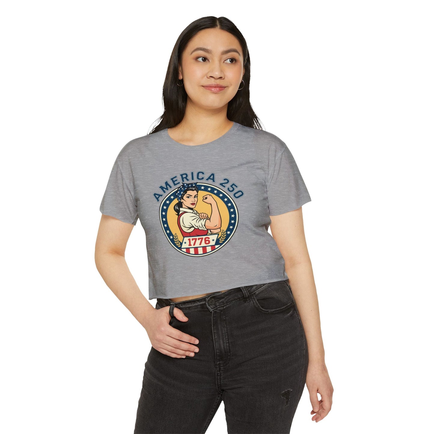 Women's Crop Top — 'America 250' Rosie-Inspired 1776 Patriotic Festival Tee