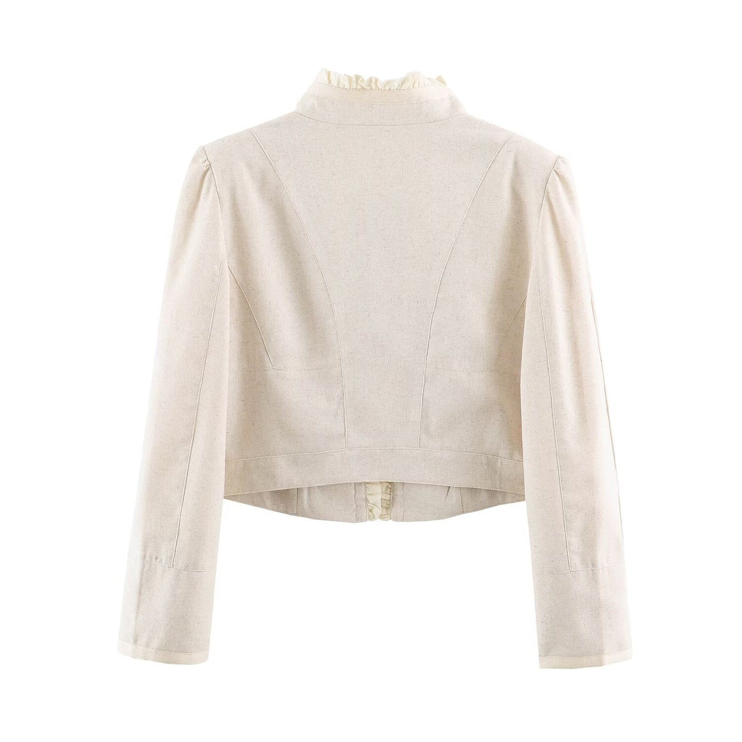 Off White Military Like jacket with Ruffle detail