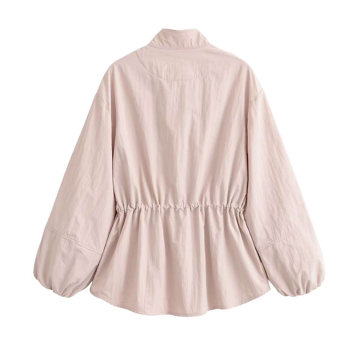 Women Clothing All Match Solid Color Stand up Collar Jacket