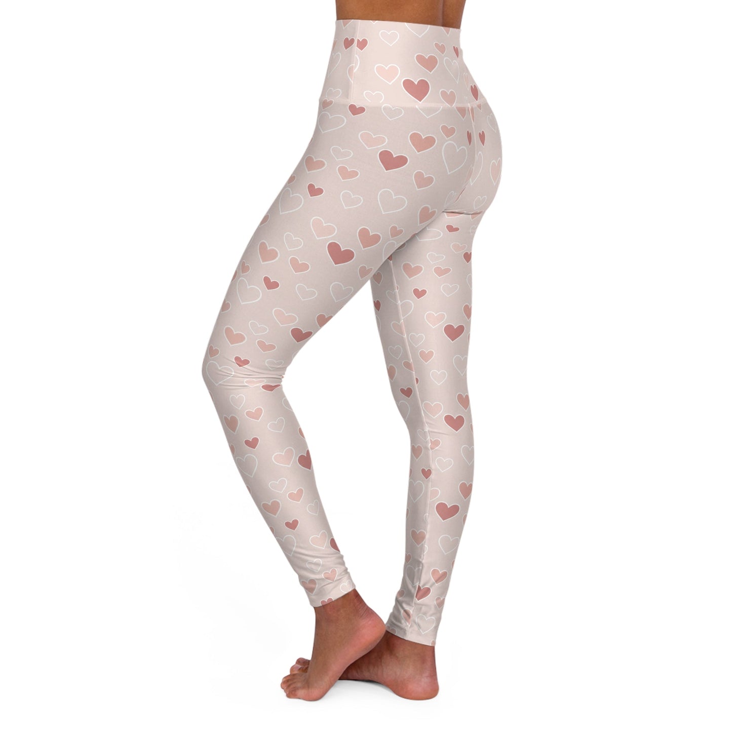 Soft-Hearted High Waisted Yoga Leggings — Swageye Valentine's Heart Design