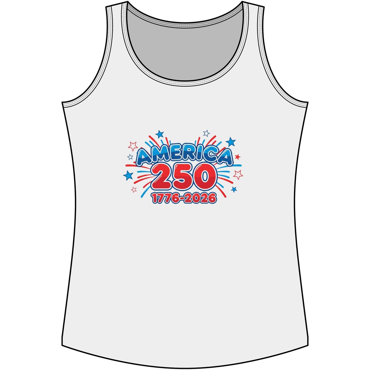 America 250th Anniversary Tank Top— 1776–2026 Patriotic Women's Cotton Sleeveless Shirt
