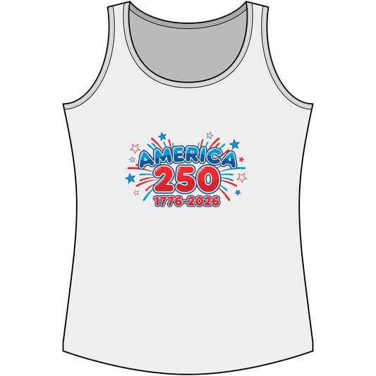 America 250th Anniversary Tank Top— 1776–2026 Patriotic Women's Cotton Sleeveless Shirt