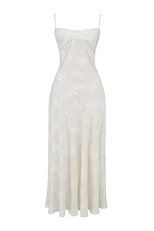 Floral Tie-Back Maxi Dress - Ivory