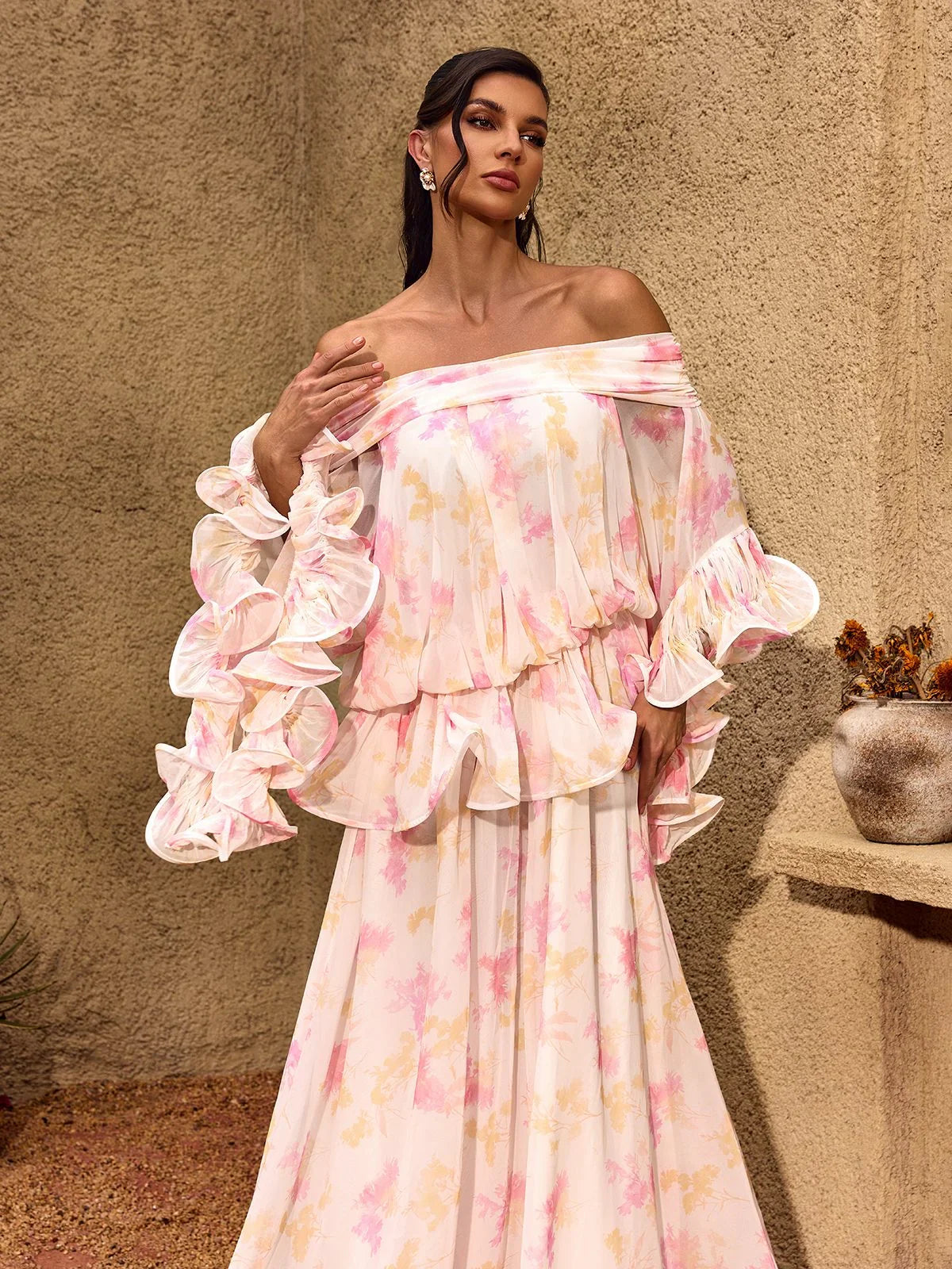 Rosalie Off-Shoulder Ruffle Maxi Dress