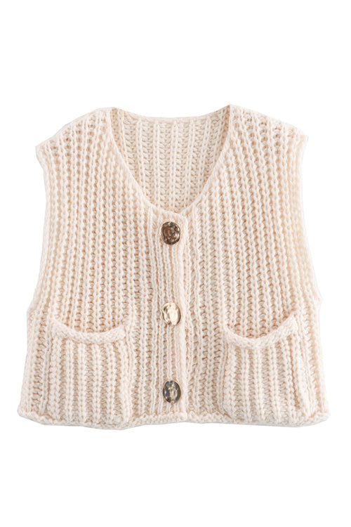Days Of Styles Knit Pocket Tank Top - 9 Colors Cream