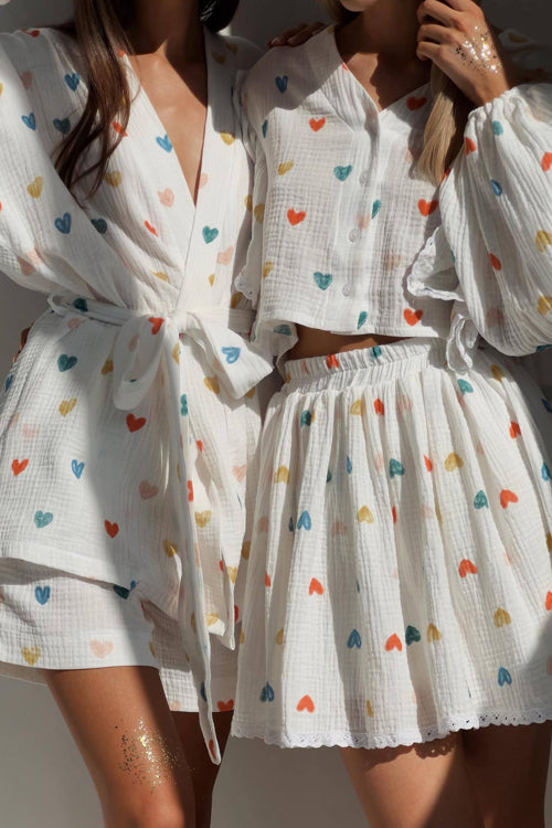 Essence of Adorable Ruffled Suit - 4 Colors Colorful Heart