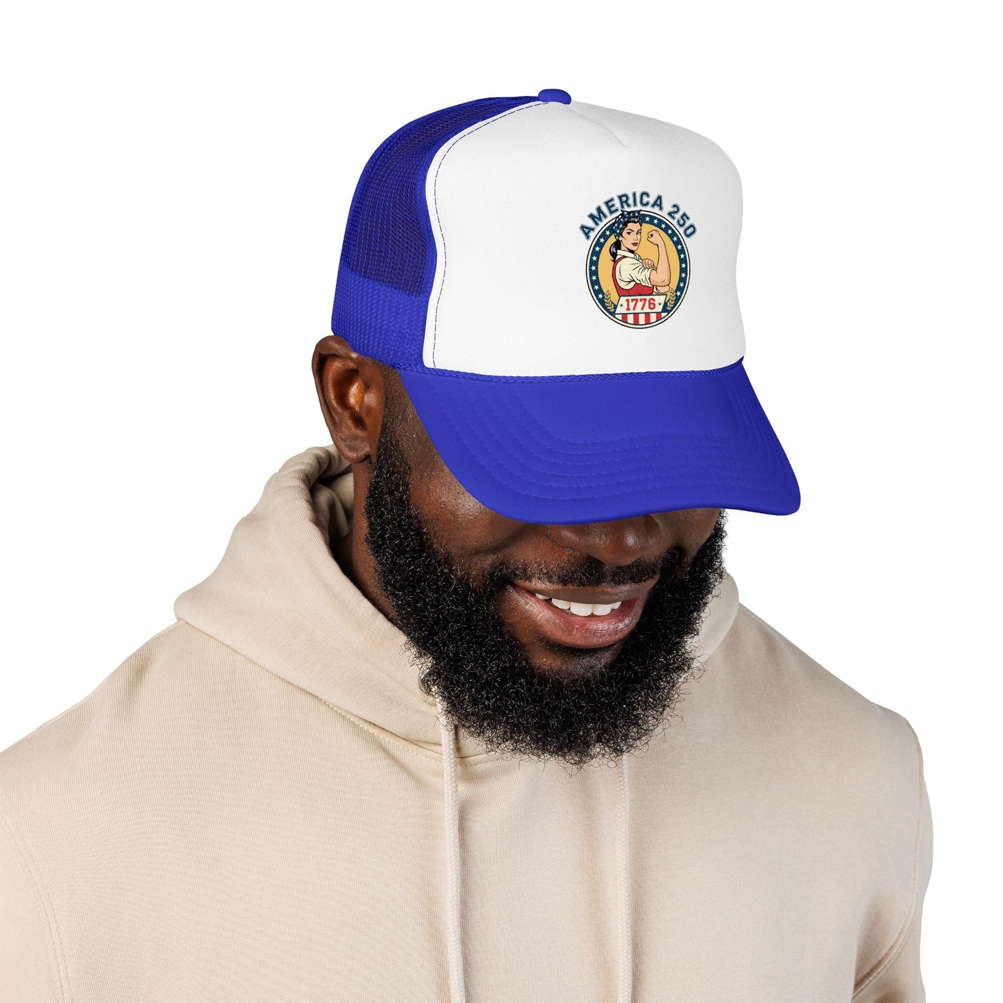 America 250 Trucker Hat — Patriotic 1776 Foam Cap