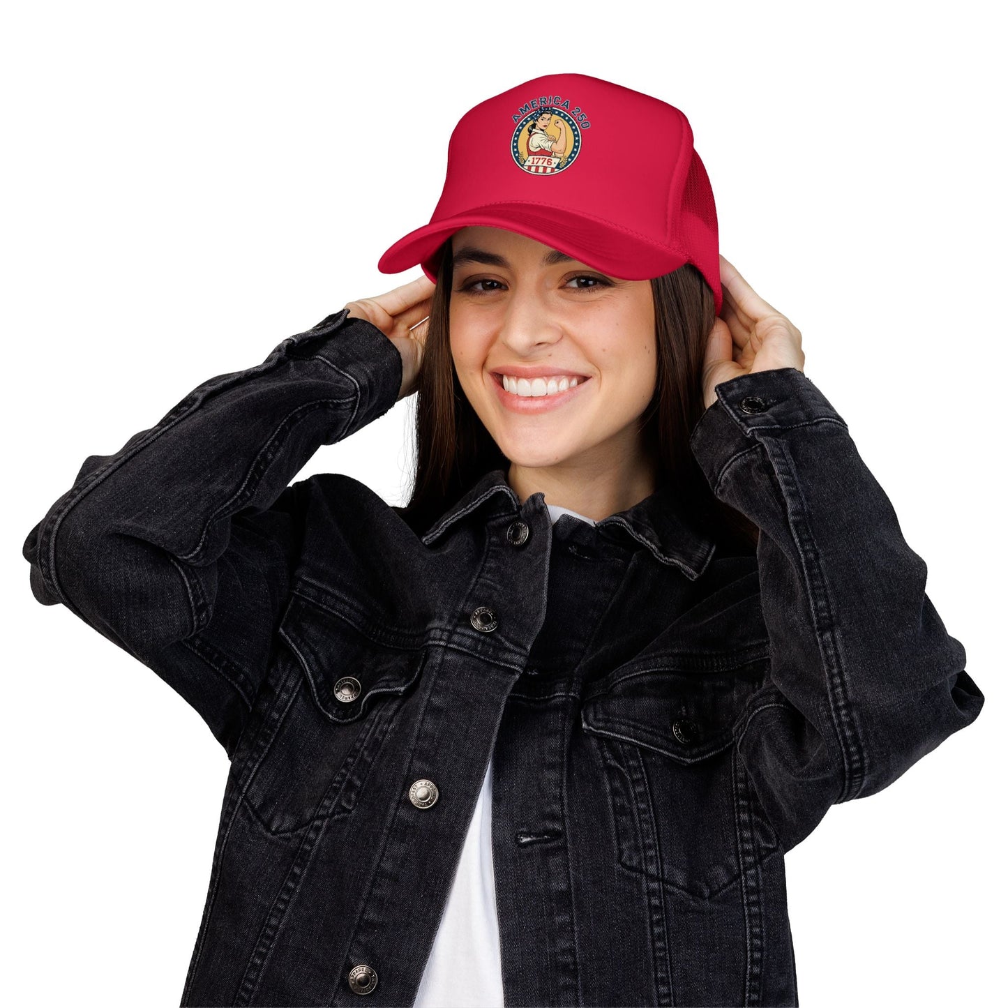 America 250 Trucker Hat — Patriotic 1776 Foam Cap