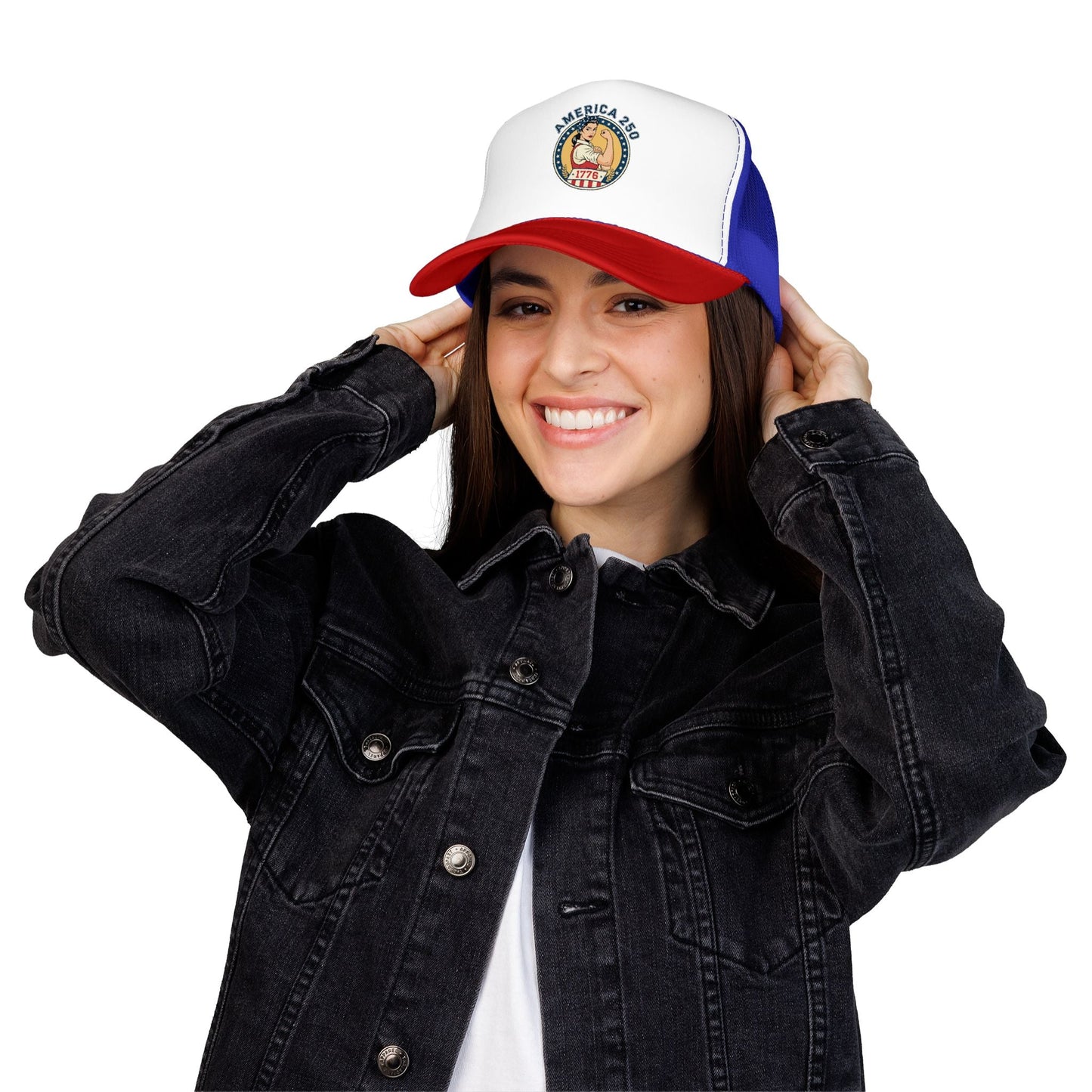 America 250 Trucker Hat — Patriotic 1776 Foam Cap