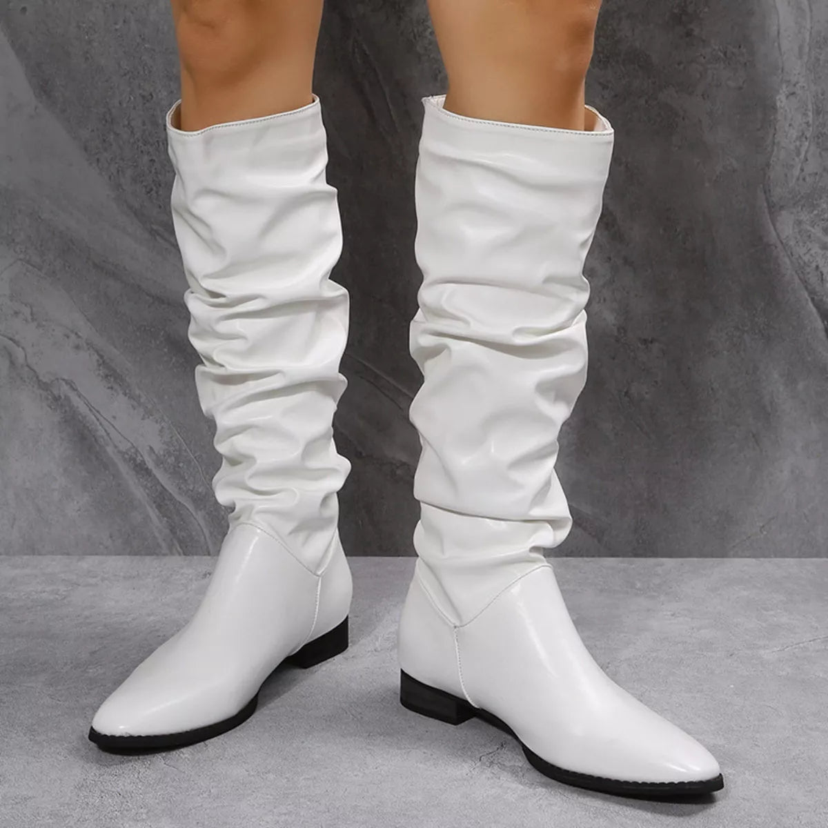 Slouchy Block Heel Boots