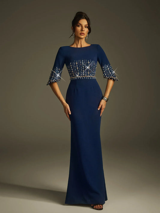 Sapphire Gem Embellished Gown