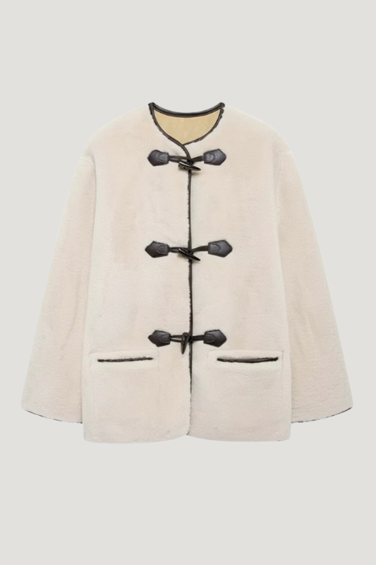 Liz | Faux Shearling Toggle Coat