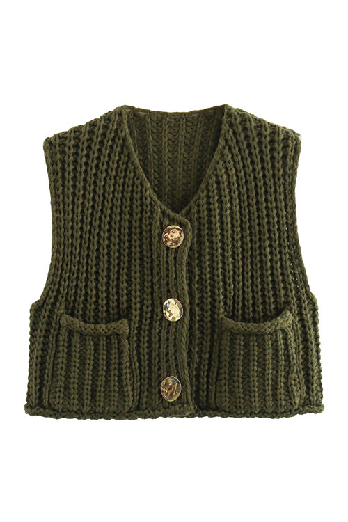 Days Of Styles Knit Pocket Tank Top - 9 Colors Olive