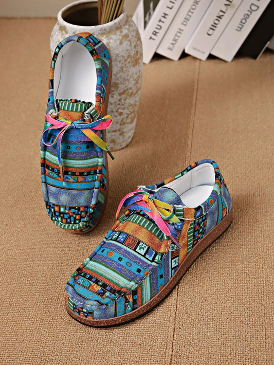 Printed Lace-Up Sneakers – Bold Everyday Style