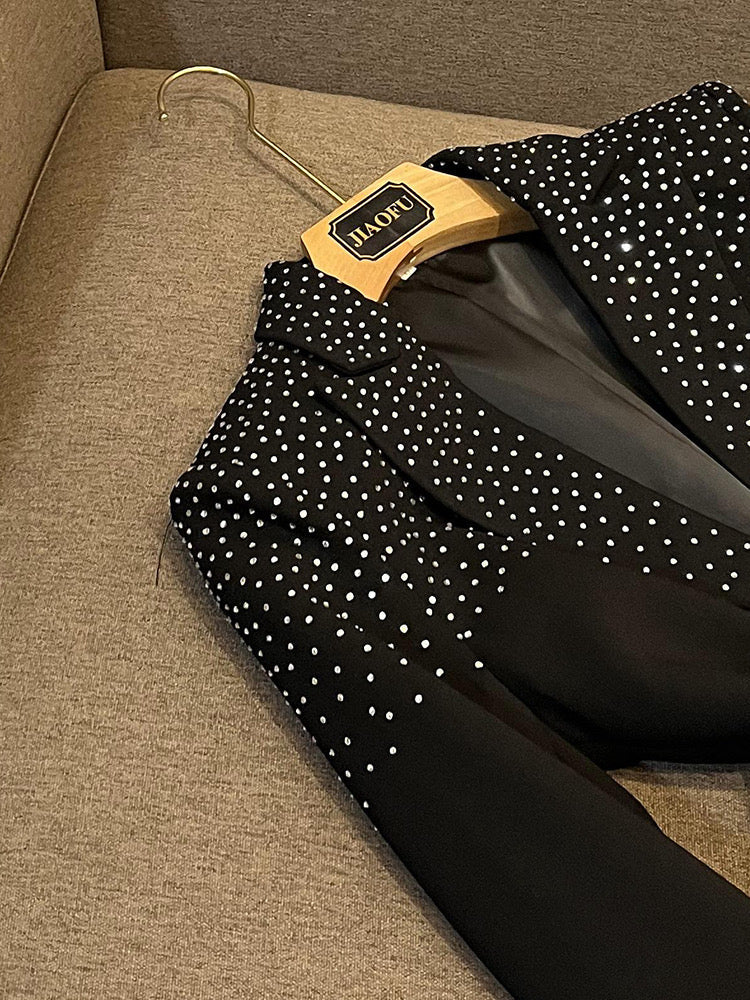 Gina black blazer/skirt set