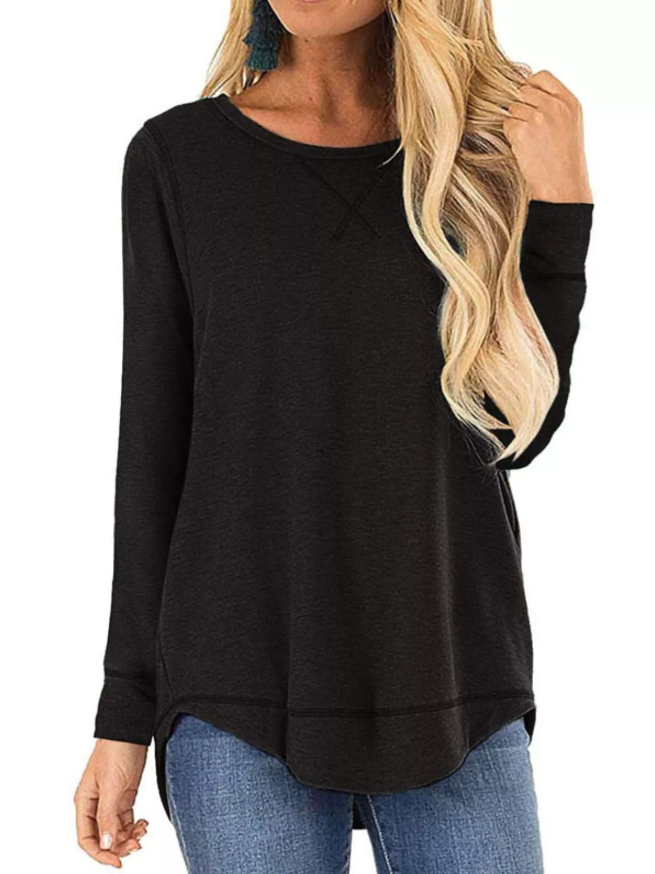 Casual Round Neck Long Sleeve T-Shirt
