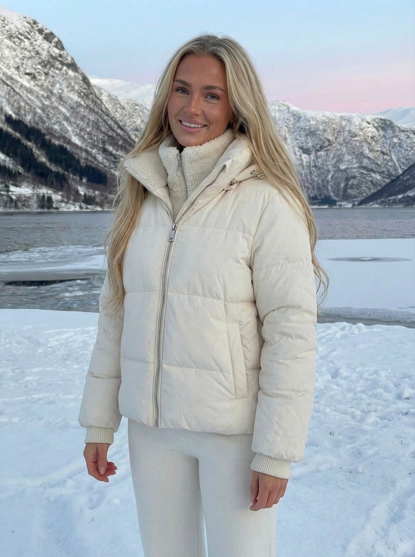 Joane | Hooded Short Puffer Jacket with Plush Lining