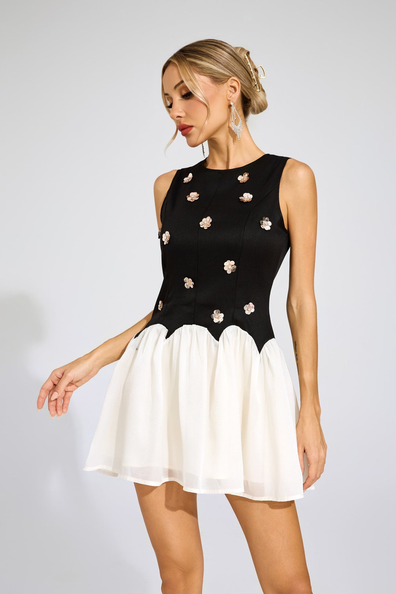 Margot Flower Blossom Mini Dress