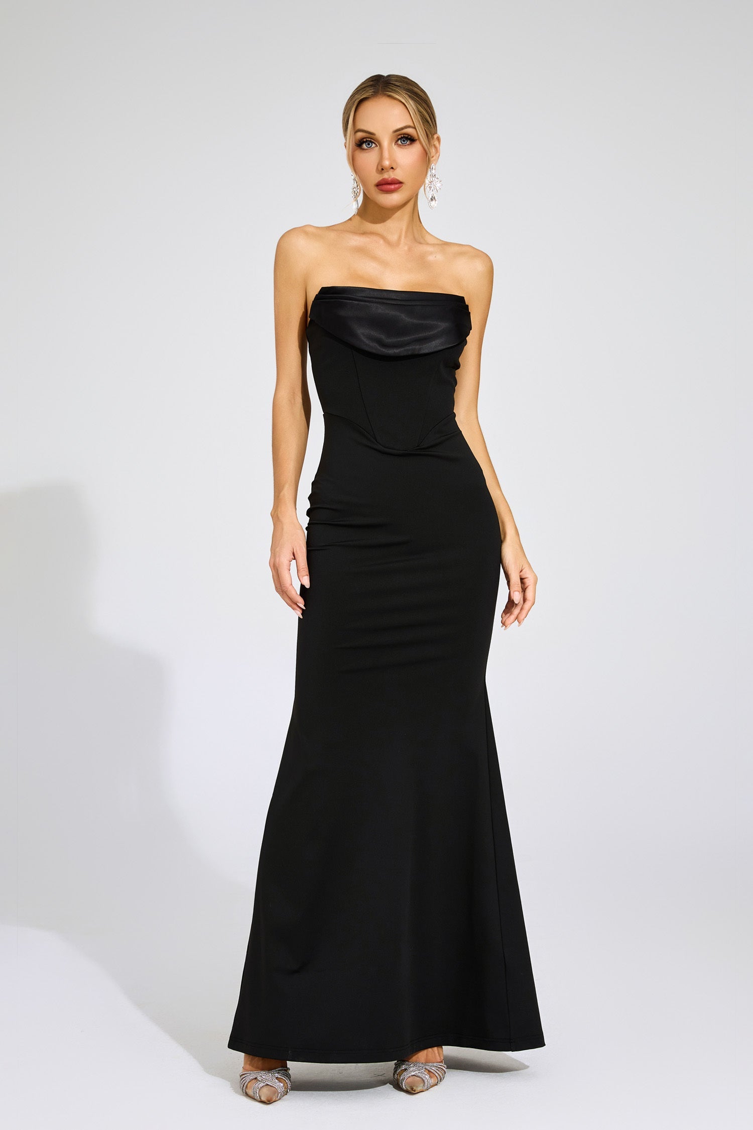 Vivienne Off Shoulder Satin Gown