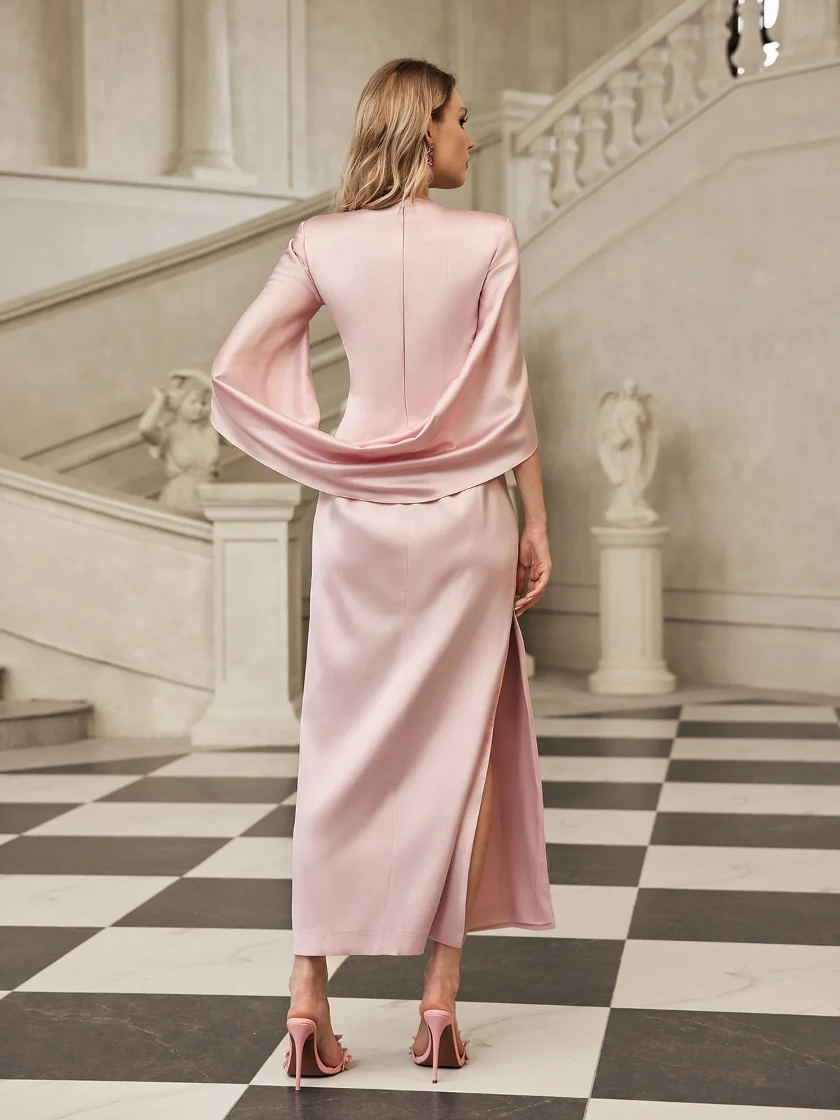 Clara Draped Cape Maxi Dress