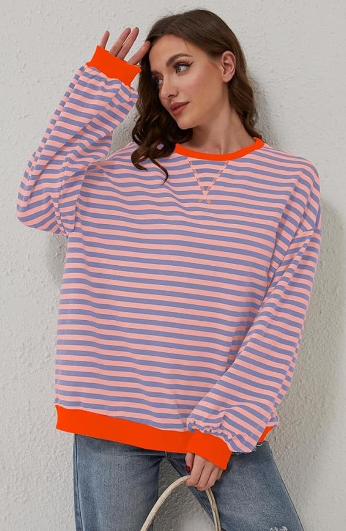 Julia | Cozy Oversized Striped Pullover