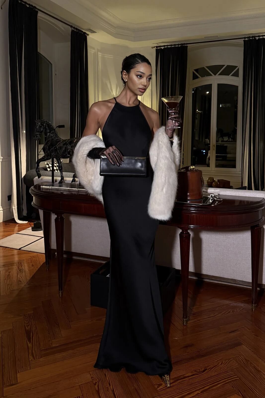 Exquisite Backless Spaghetti Strap Maxi Dress Black